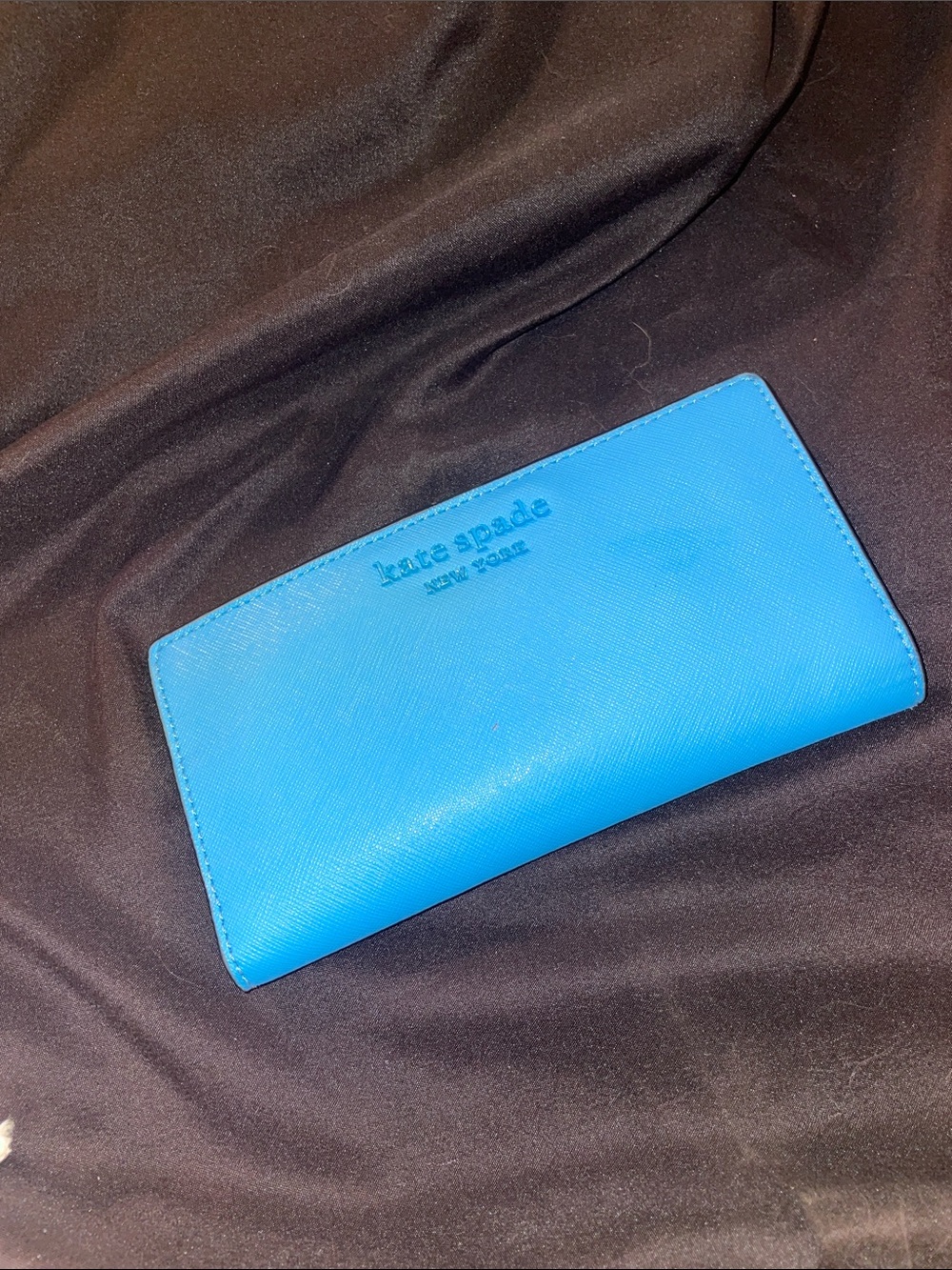 kate spade Bright Blue Saffiano Leather Wallet